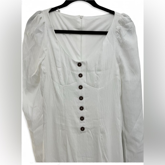 NEW Western Vintage | S, M | Sexy White Effortless Flowy Ruffle Maxi Ankle Dress - Picture 4 of 10